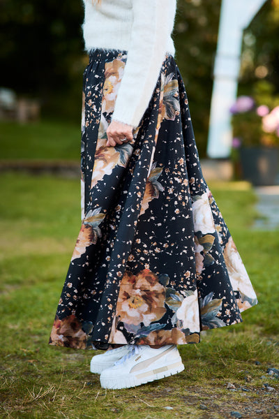 Taffeta Maxi Skirt - Dark Rose