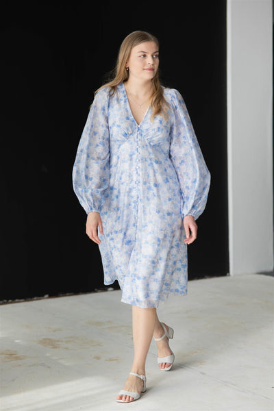 Bibz Ls Dress Blue Print