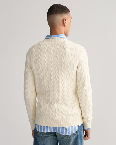 Cotton Cable C-neck - Cream