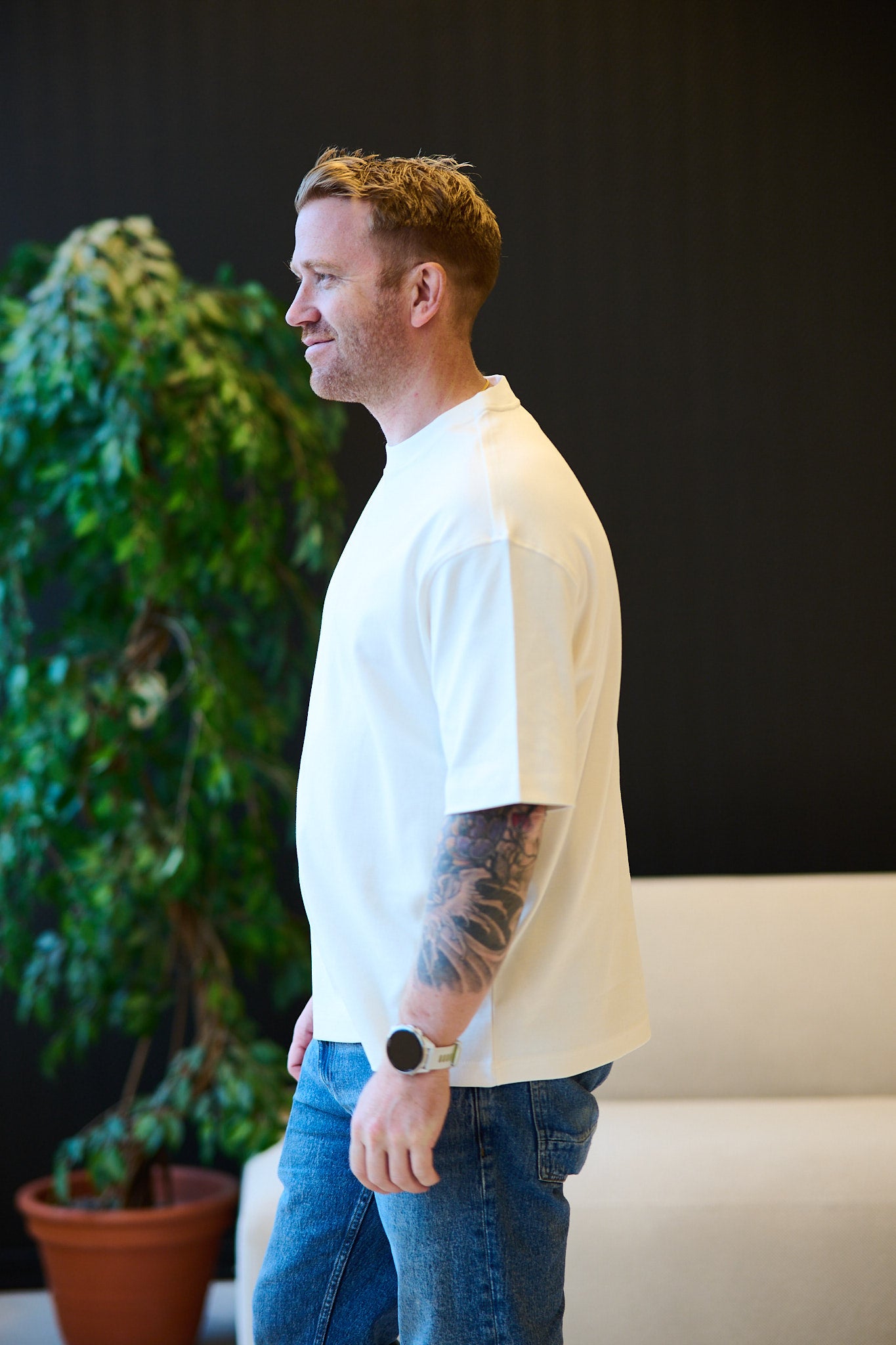 Relaxtaj AJ SS O-neck Tee - Egret