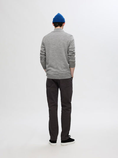 Tray LS Knit Merino Half Zip - Grey