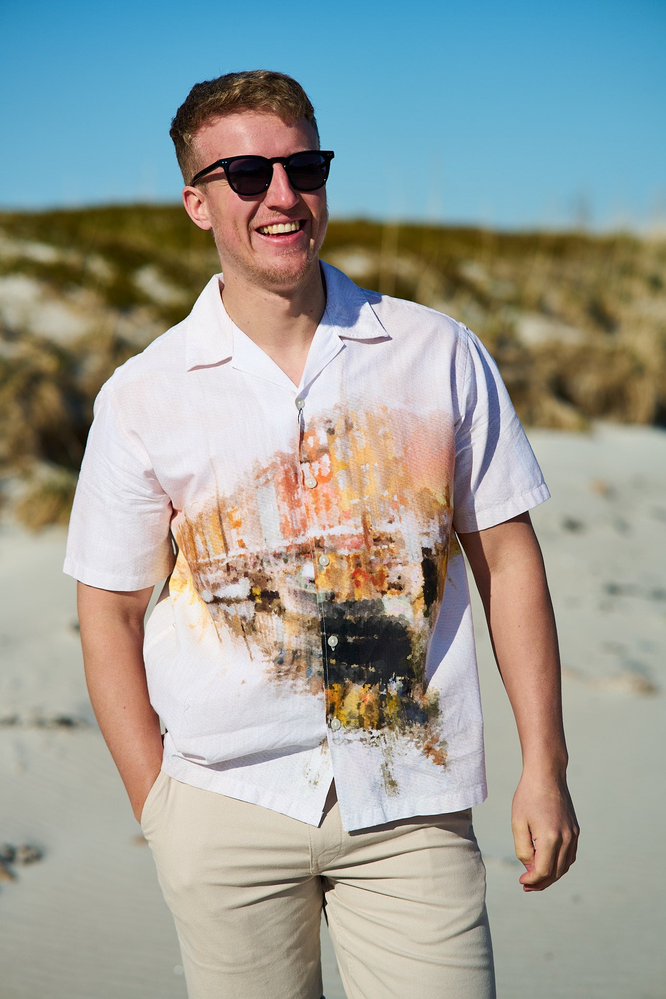 Carl AOP SS Shirt - Apricot