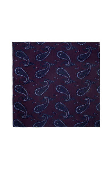 Sløyfe m/lommetørkle - Paisley Plomme