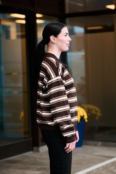 Paige Polo Pullover - Molé/Dark Beech/Egret