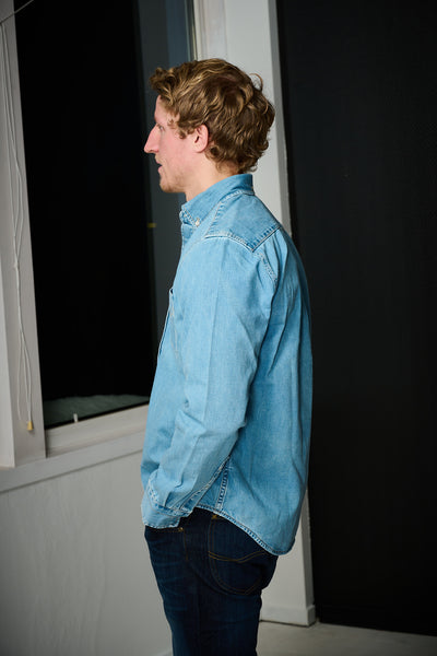 Reg Denim Shirt - Semi Light Blue Worn In
