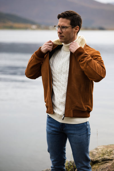 Hare Shearling Collar Blouson - Glazed Ginger