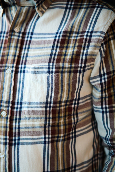 Reg Windblown Flannel Check - Cream