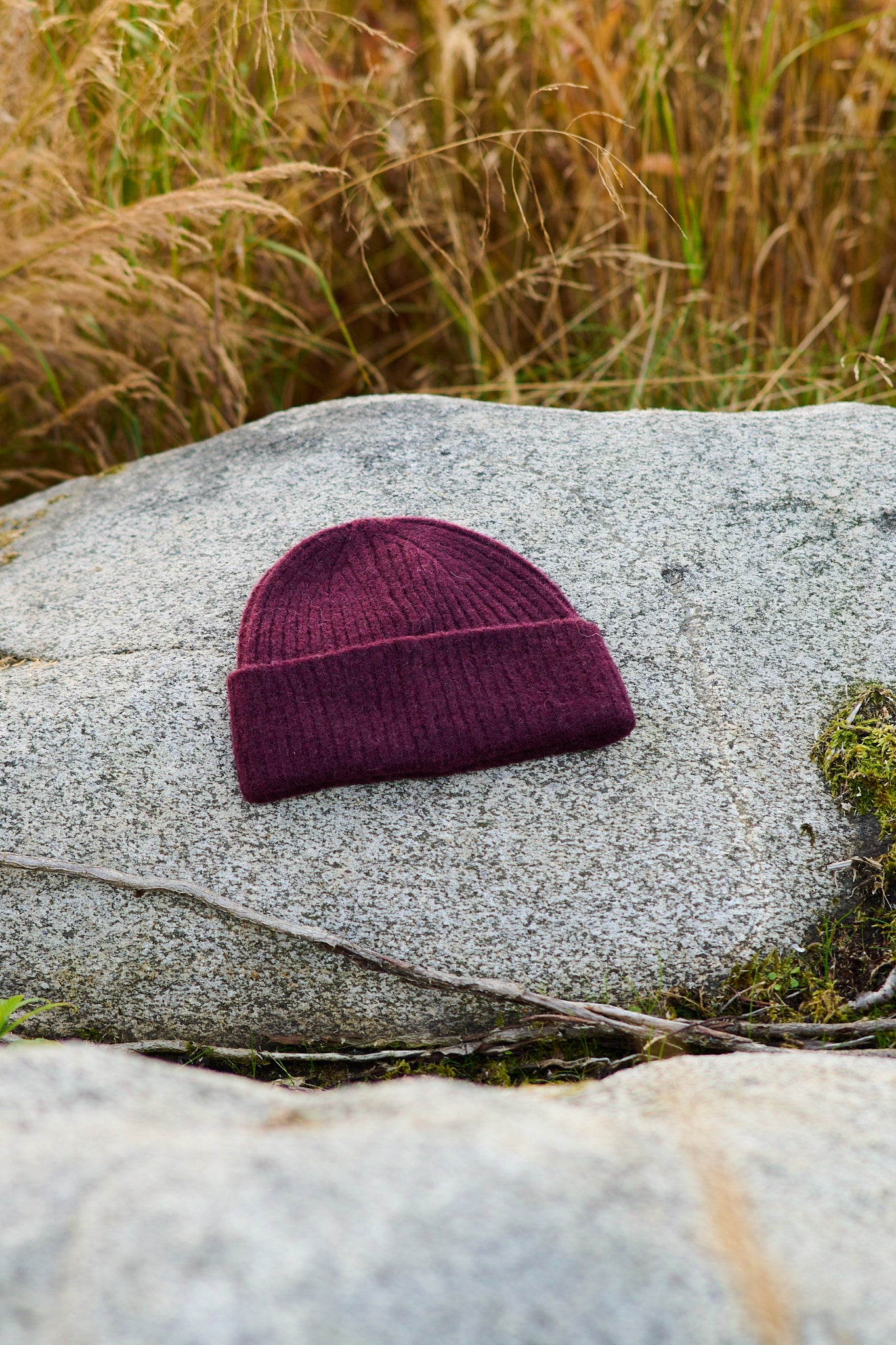 Lulu Wool Blend Knit Beanie - Fig