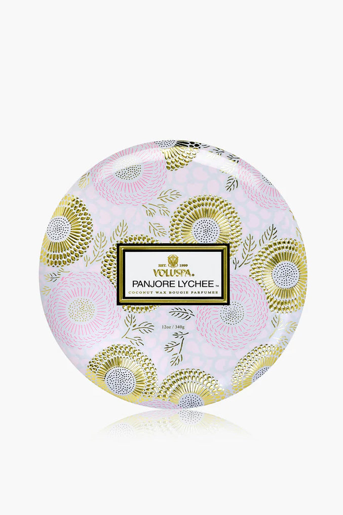 3-Wick Tin Candle - 40t Panjore Lychee