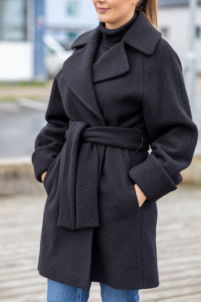 The Product By Vanessa Rudjord Wool Coat Mid - Black