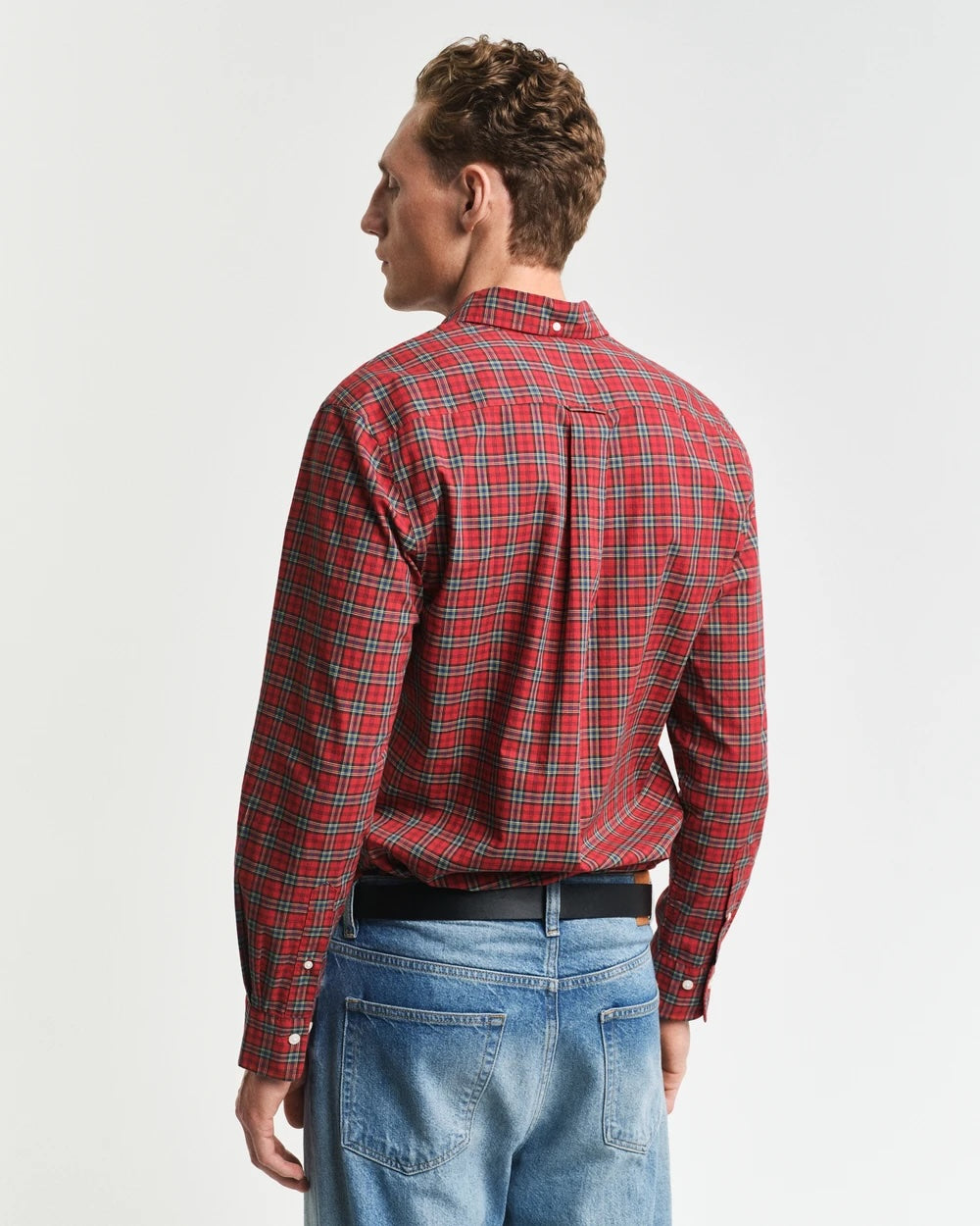 Reg Classic Poplin Tartan Shirt - Ruby Red