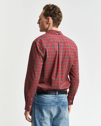 Reg Classic Poplin Tartan Shirt - Ruby Red