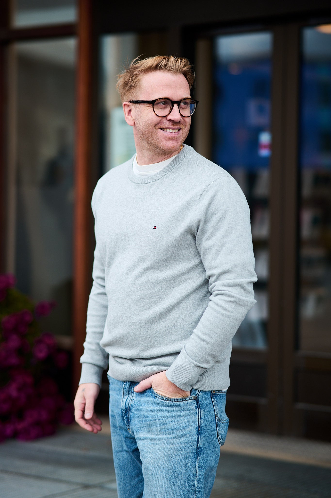 Pima Org Ctn Cashmere Crew Neck - Light Grey Heather