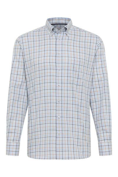 Button Down Checked Shirt - Modern Fit - Blue Check