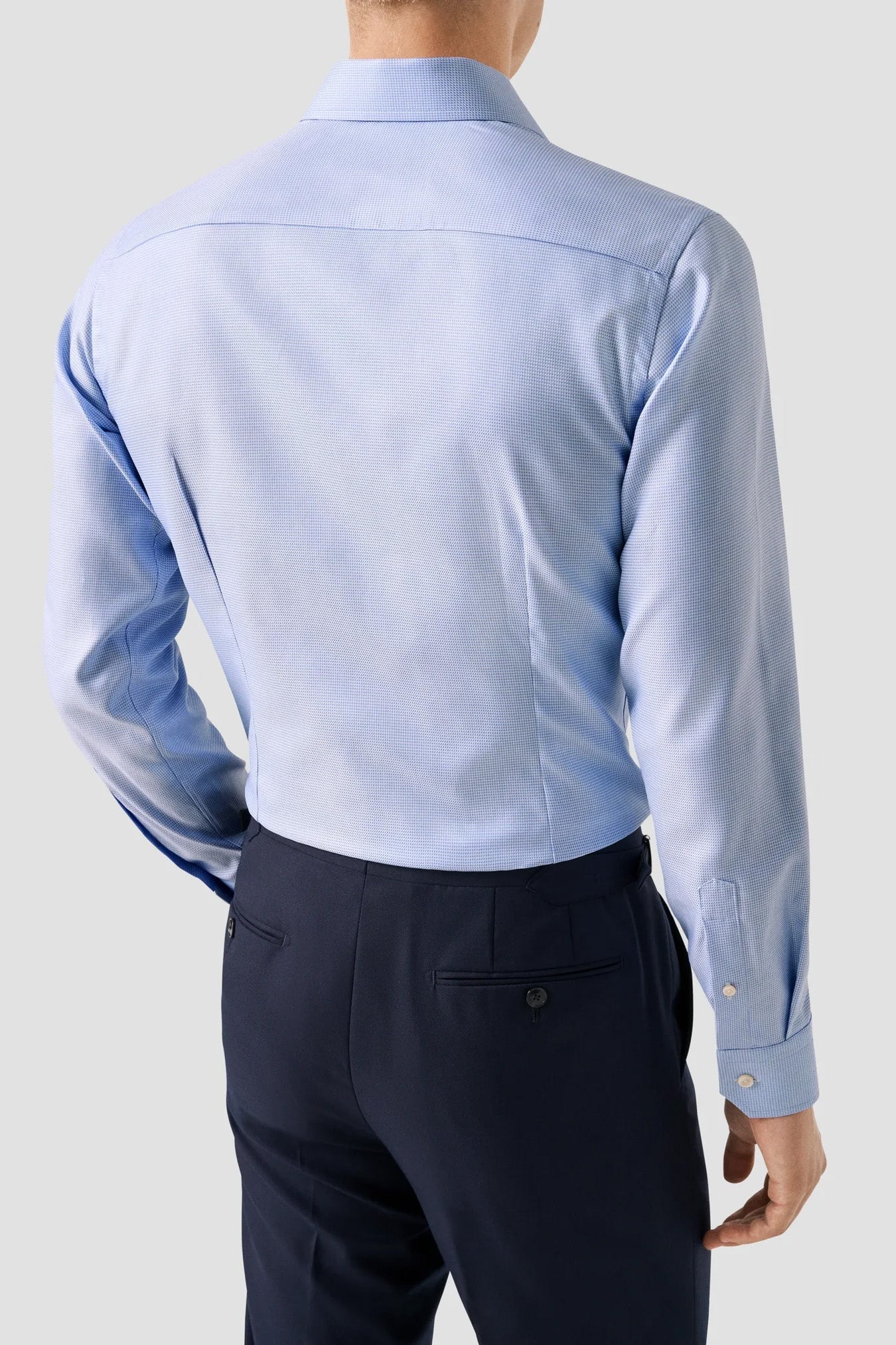 Semi-Solid Twill Shirt Slim Fit - Blue