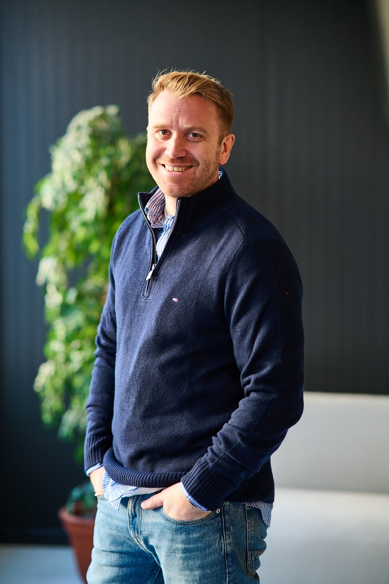 Lambswool Zip Mock - Desert Sky