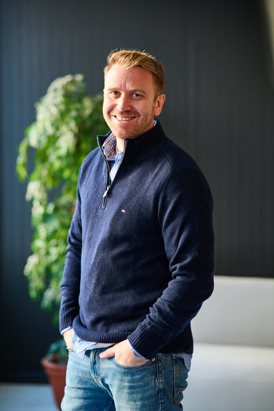 Lambswool Zip Mock - Desert Sky