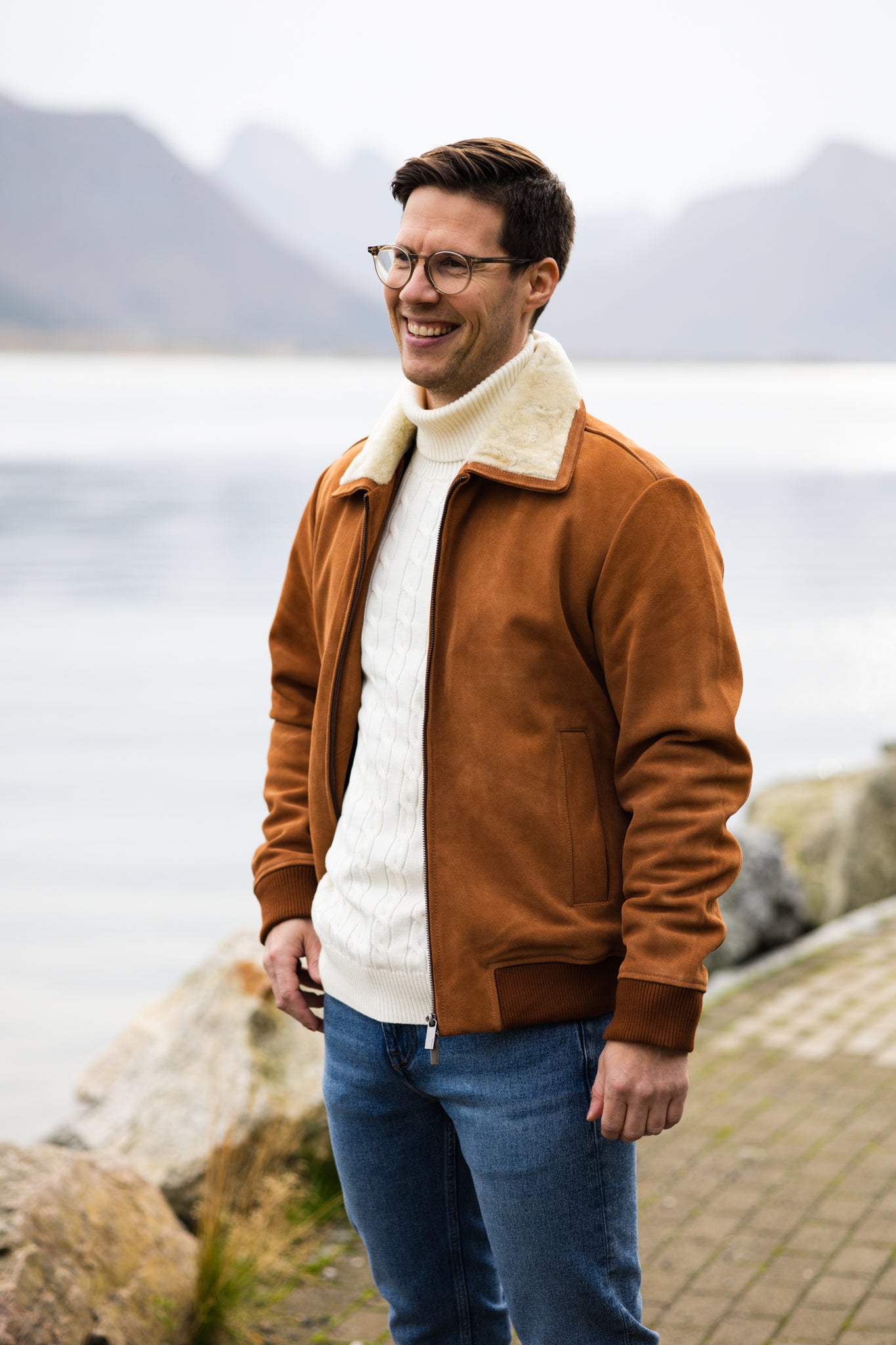 Hare Shearling Collar Blouson - Glazed Ginger