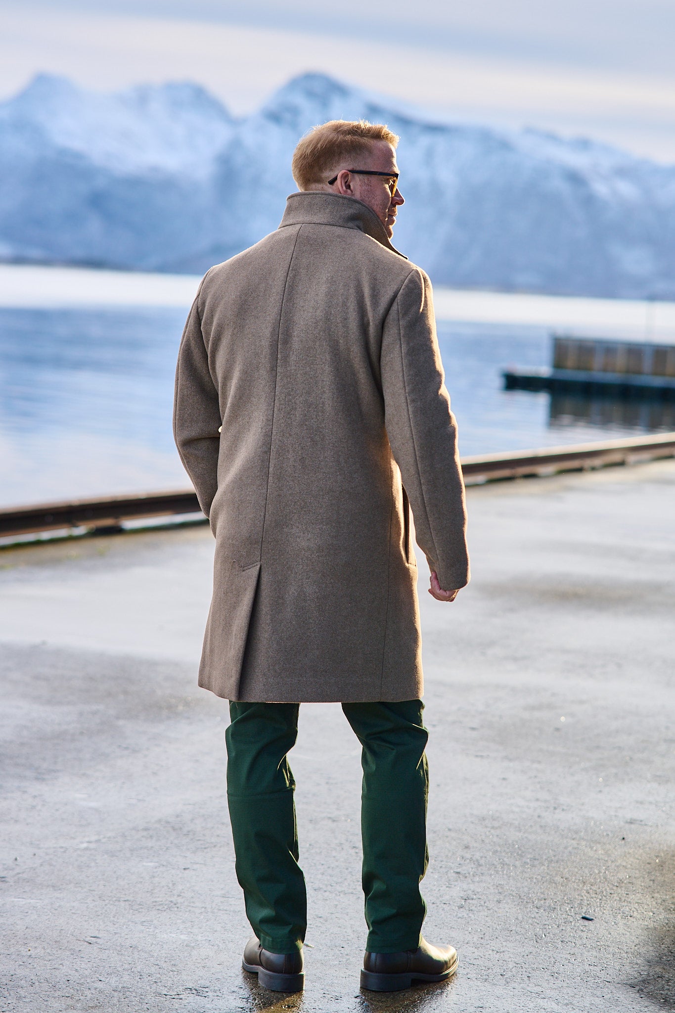 Rainar Wool Blend Coat - Fallen Rock/Melange