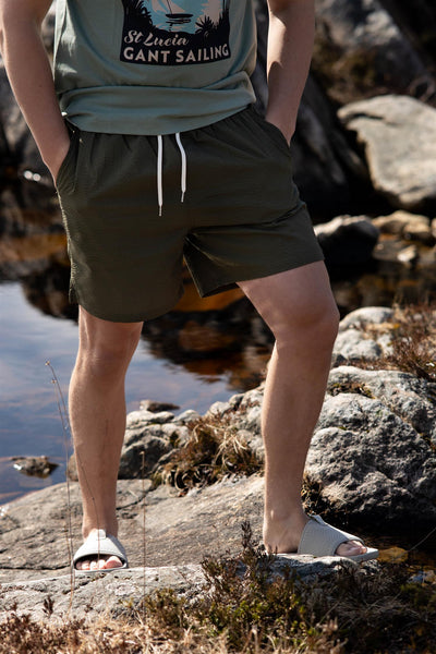 Cooper - Seersucker Swimshorts - Kalamata