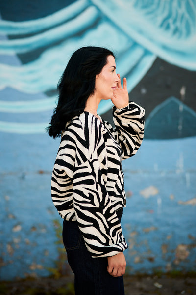 GZZebba Cardigan Black/birch tiger