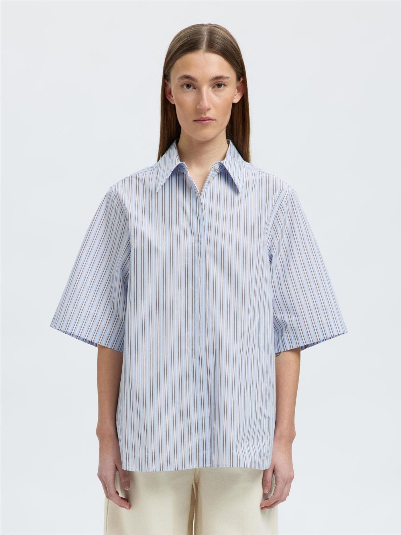 Ellen 2/4 Striped Boxy Shirt