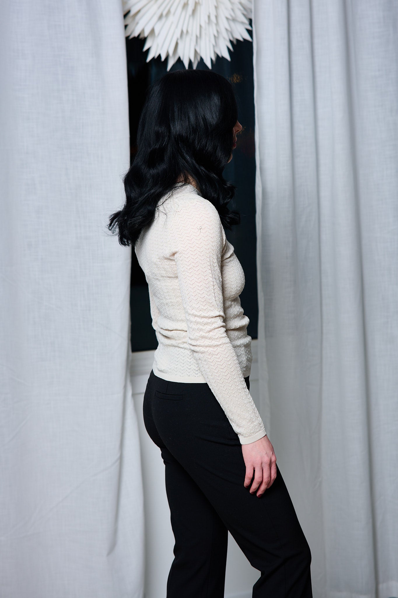 Naja Tight LS Knit O-neck - Birch