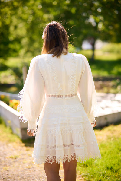 Silja LS Short Dress Snow white