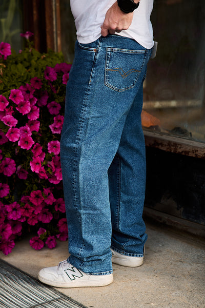 M9Z1 Straight Fit Jeans - Mid Blue Indigo