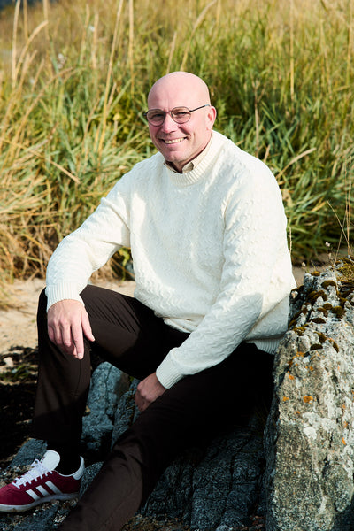 Phillip LS Knit Relaxed Crew Neck - Egret