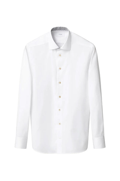Medallion Effect Signature Twill Shirt Contemporary Fit - White