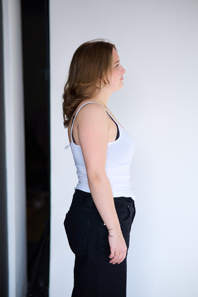 Perfect Line Top w/Strap - Hvit