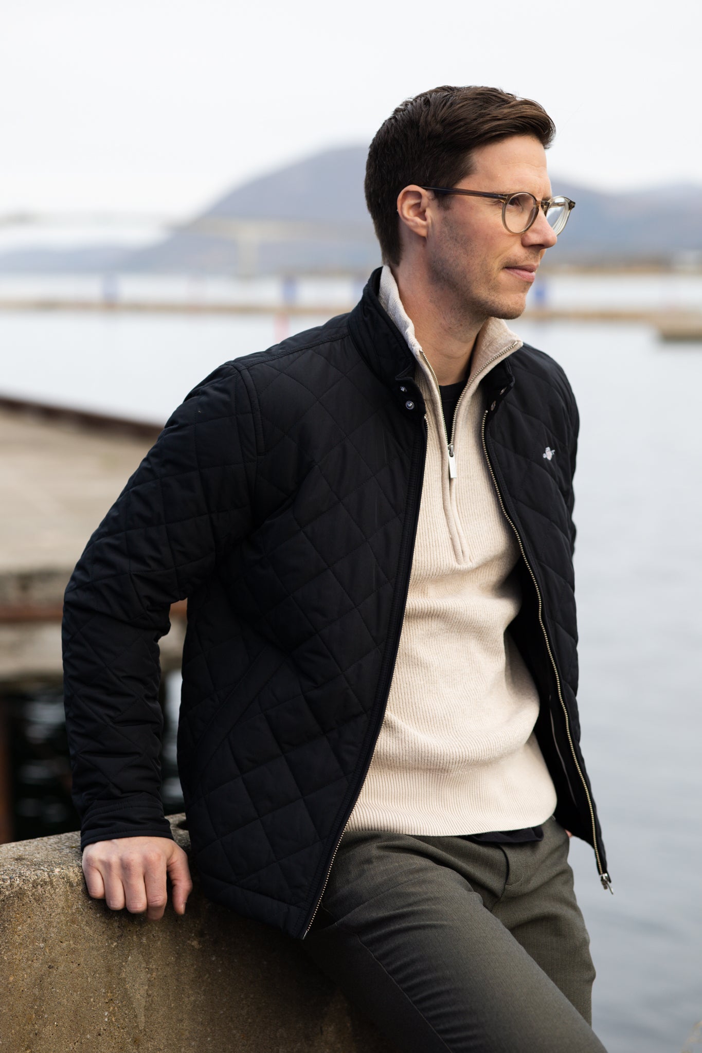 Quilted Windcheater - Black