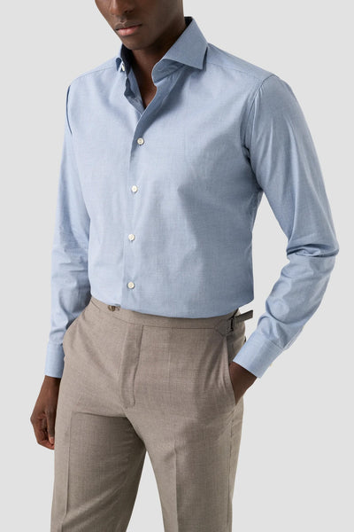 Micro Check Twill Shirt Contemporary fit - Blue