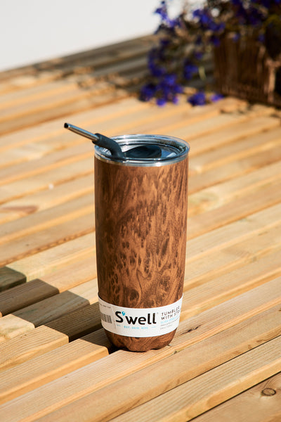 Tumbler w/straw - Teakwood 24oz