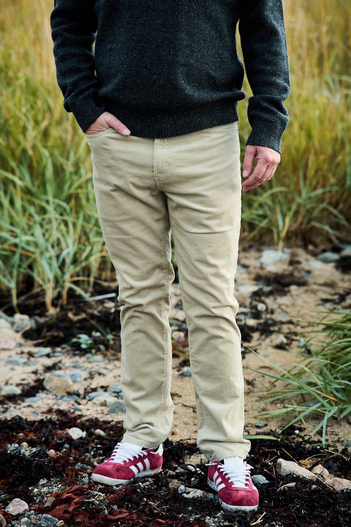 Reg Cord Jeans - Greige
