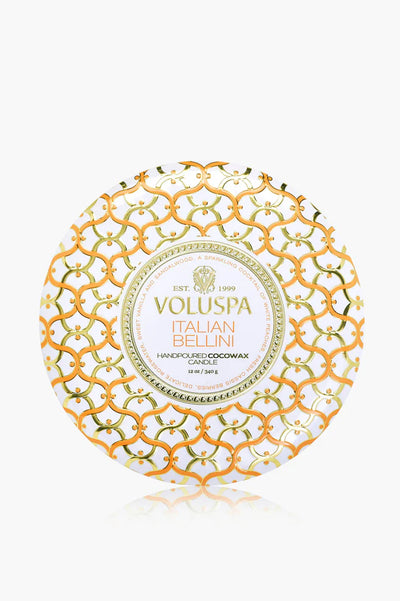 3 Wick Tin Candle, 40 timer - Italian Bellini