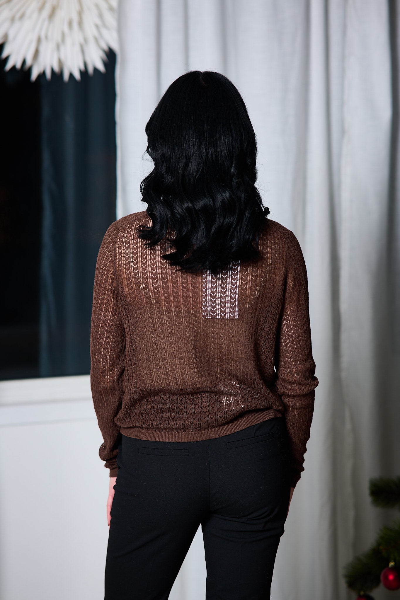 Hennah Ls Knit Cardigan - Chestnut