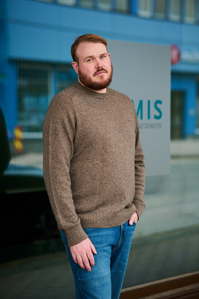 Wool Blend C-Neck Dark hazelnut melange