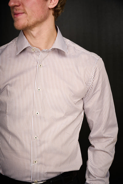 Pinstripe Shirt Slim Fit - Brown