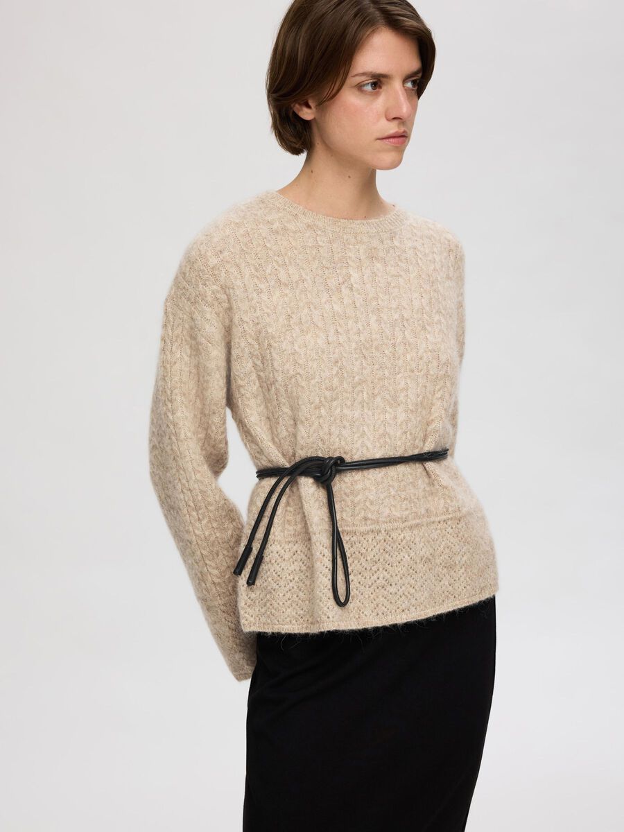 Alva Structure Ls Knit O-Neck