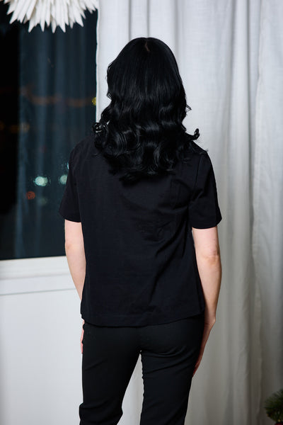 Essential SS Boxy Tee Black