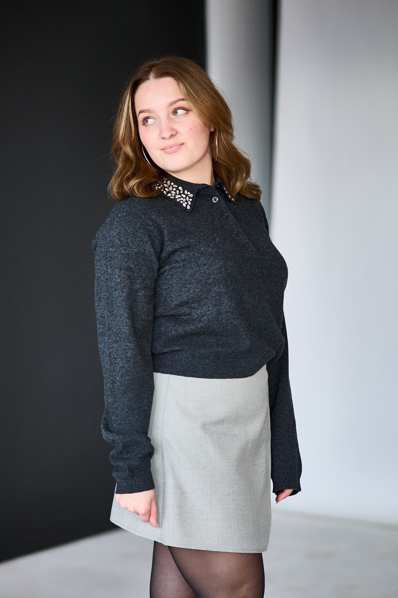 Manzi Deco Polo Pullover - Deep Graphite