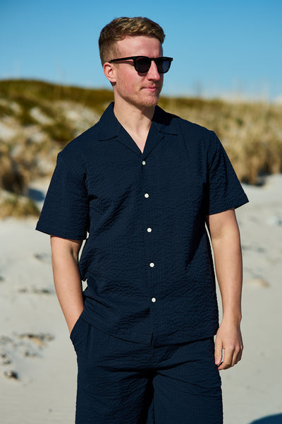 Relaxed-Ace Seersucker SS Shirt - Sky Captain