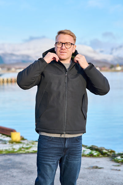 Tech Hooded Short Padded Jacket - Black