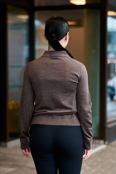 Thea Ls Knit Merino Collar Neck