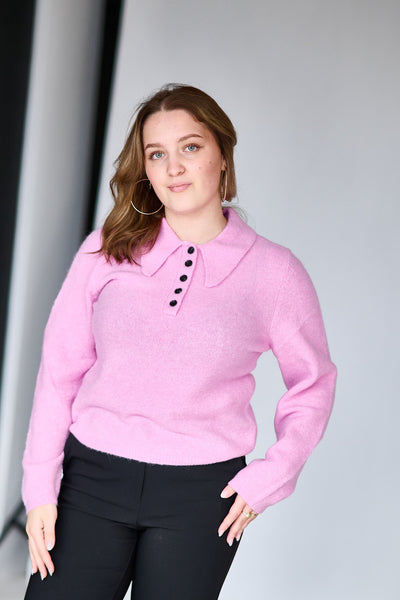 GZAlpha Polo Pullover - Begonia Melange
