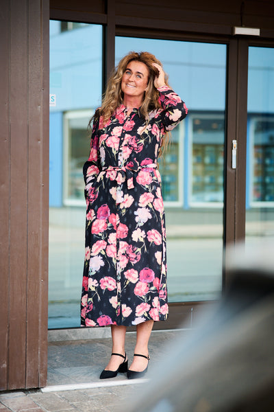 Viscose Shirt Dress - Poppies