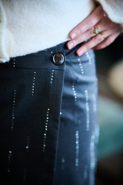 GZadira MW Wrap Skirt - Dark Grey Melange