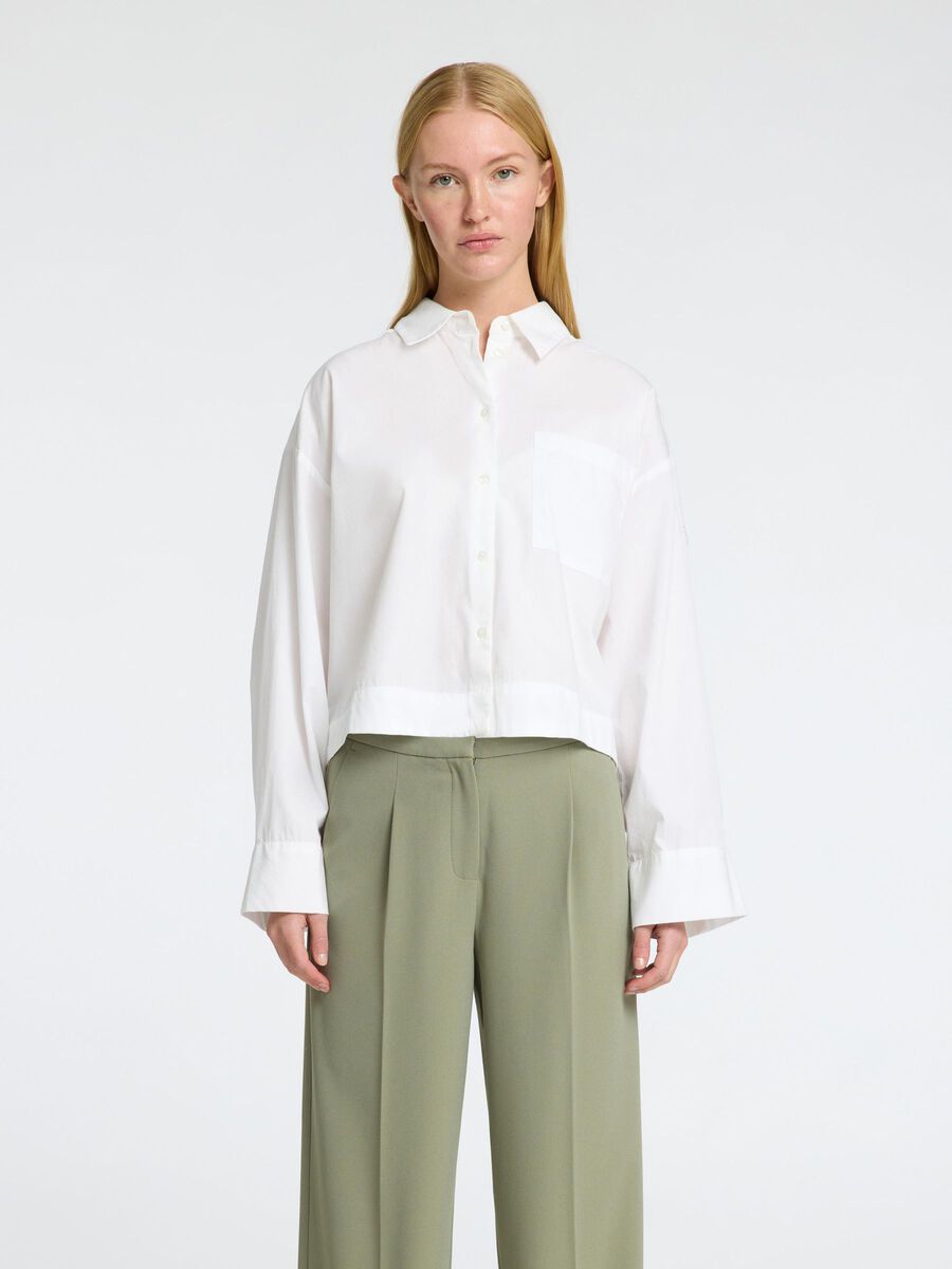 Astha Ls Cropped Boxy Shirt